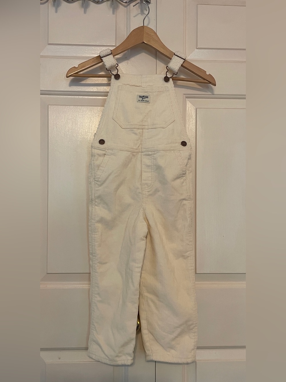 OshKosh B'gosh 5T Cream Corduroy Overalls | Classic Kidcore Vintage Style